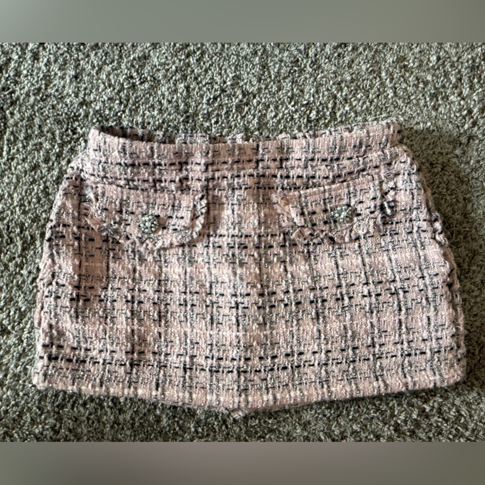 Wild Fable Pink and Black Tweed Skirt